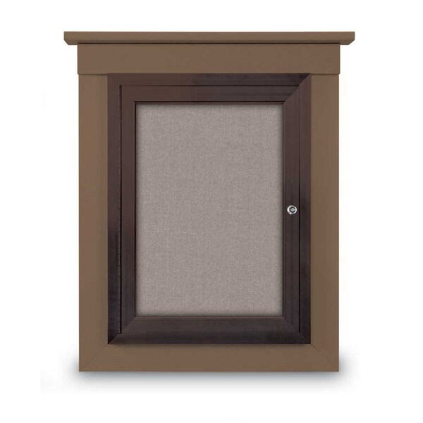 72"x36" 3-Door Enclosed Letterboard, Burgundy Vinyl/Lt Oak